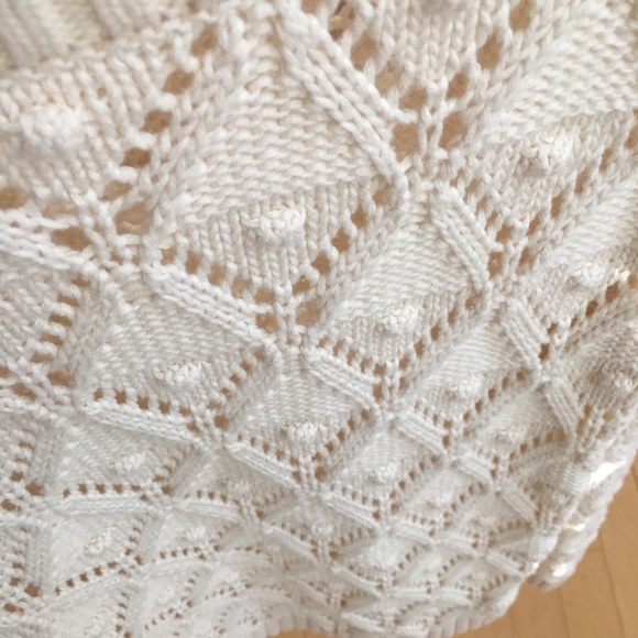 Tommy Hilfiger Ivory Crochet Knit Pom Sweater - Picture 8 of 8